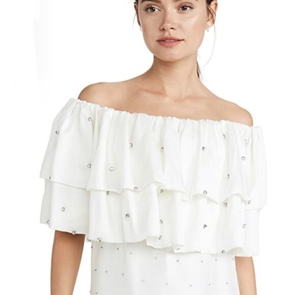 Azeeza Dress NWT Aurora Off Shoulder Mini Dress White XS new - Picture 8 of 14